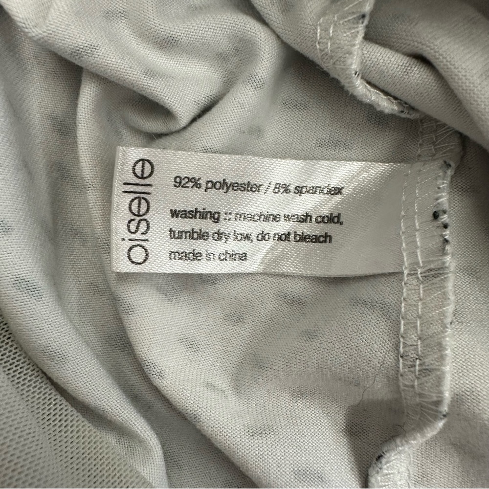 Oiselle White Polka Dot Long Sleeve Mesh Running Shirt Size 4 - Picture 7 of 8